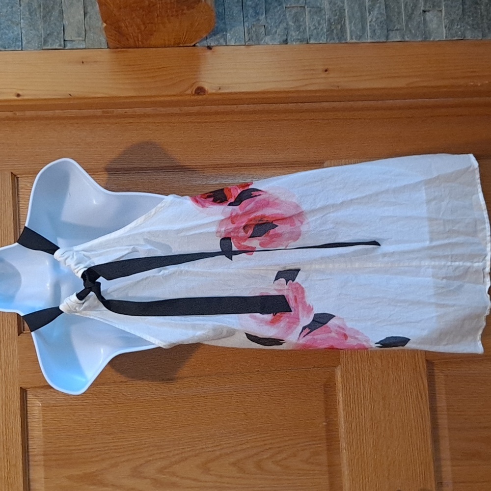Kate Spade New York White Halter Dress With Pink Rose Print - Picture 10 of 12
